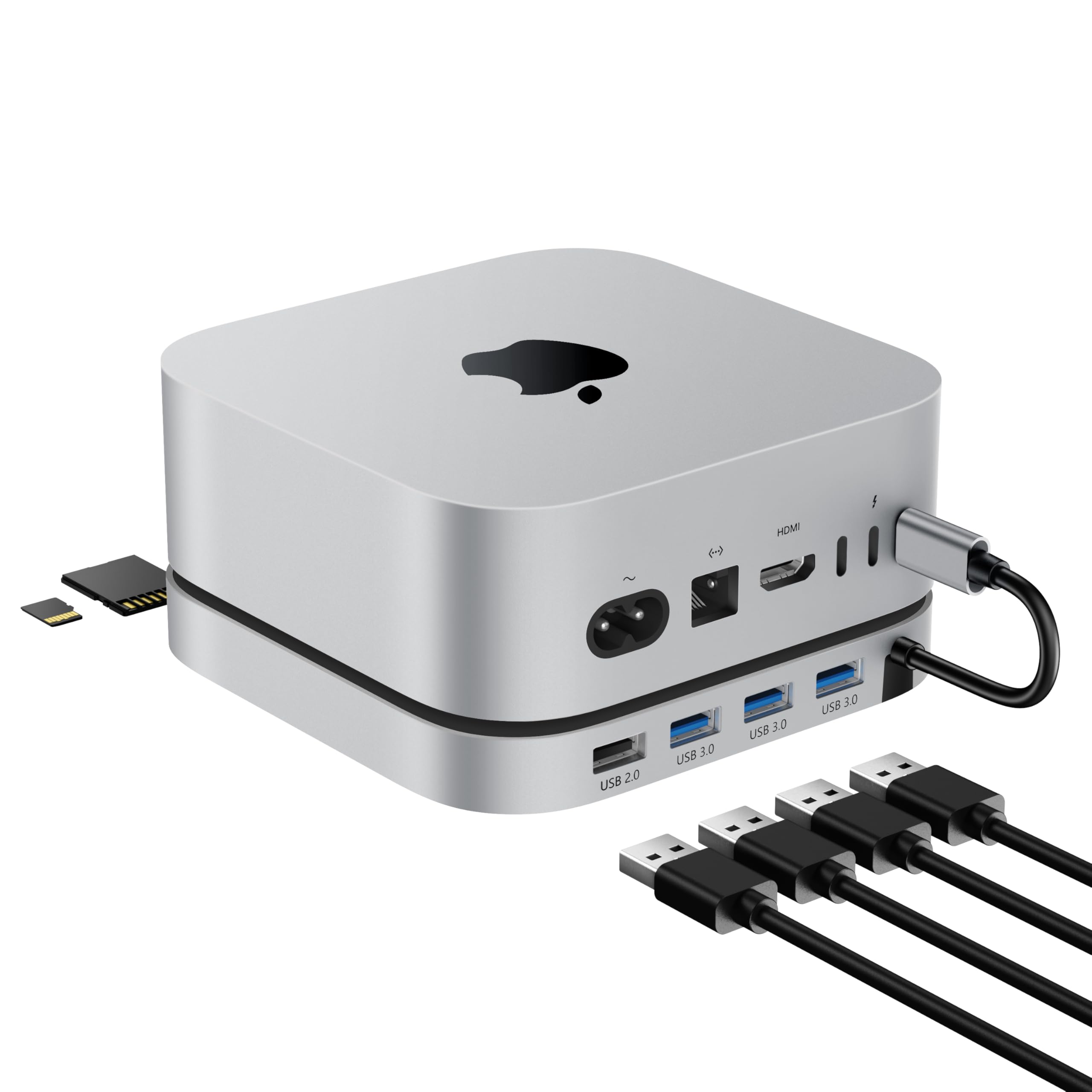 Stouchi Mac Mini Dock for Mac Mini M4/M4 Pro 2024, M4 Hub with 3X